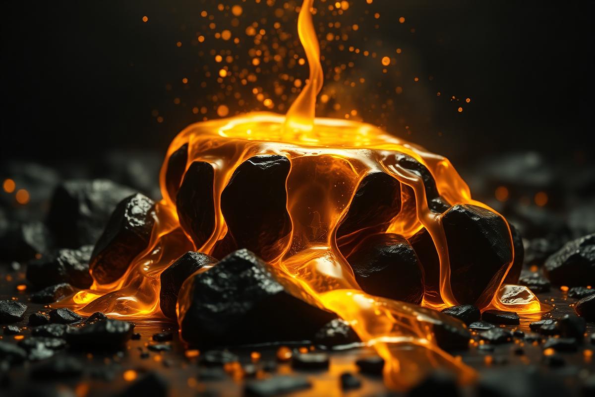 Molten gold flowing over dark stone, an abstract depiction of liquidity
